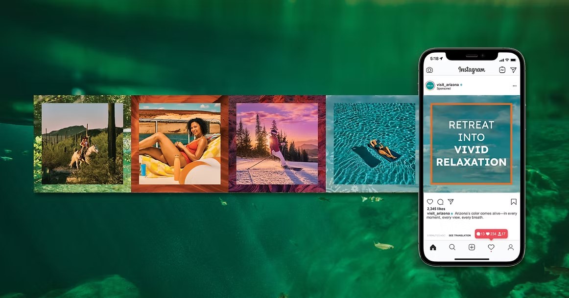 Vibrant Arizona social media on mobile
